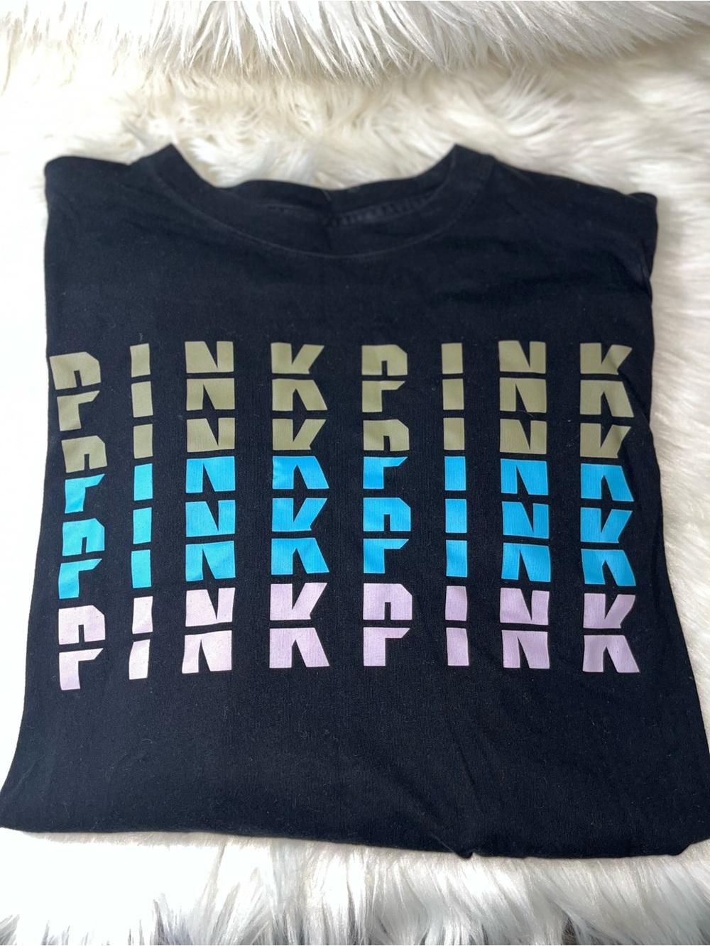 PINK Victoria's Secret Black Long Sleeve Tee with Gradient PINK Logo